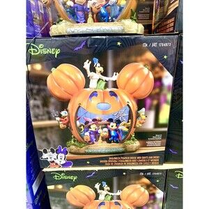 Disney Halloween 2025 NIB Mickey & Friends Illuminated Pumpkin House Costco Excl